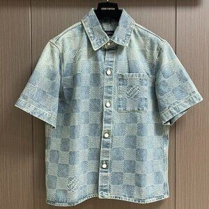 Louis Vuitton Checkered Denim Short - Sleeve Shirt